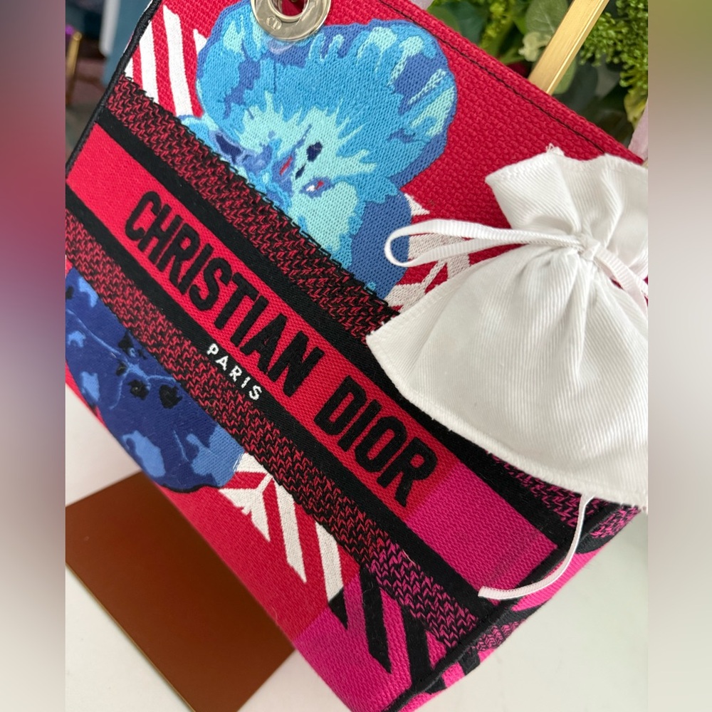 DIOR Dior D-Lite Shoulder Bag Pink & Red Canvas ~ NEVER WORN - Picture 14 of 15